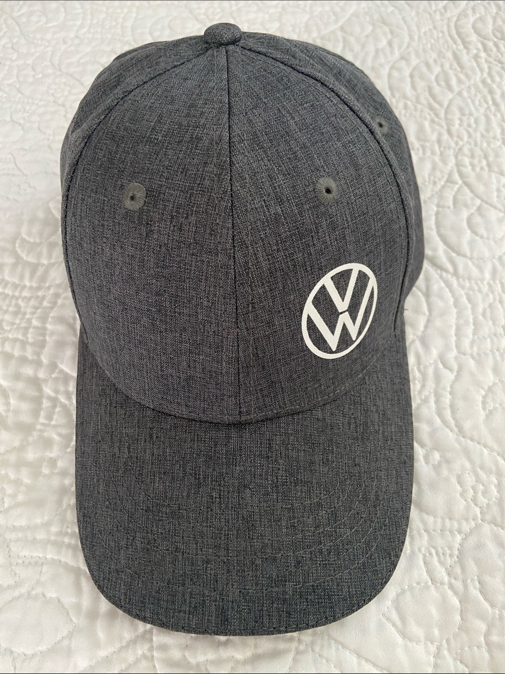 Volkswagen Men's Charcoal Grey Logo Baseball Slub Cap